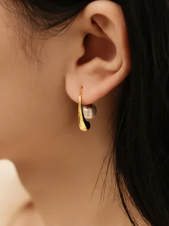 COMMENSE Lantern Shape Pearl Earrings* Earrings|Accessories