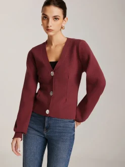 COMMENSE Lantern Sleeve Button Cardigan* Cardigans|Sweaters & Cardigans
