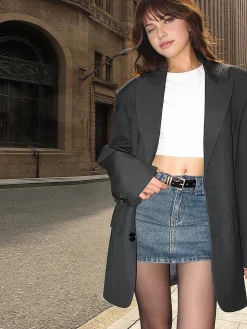 COMMENSE Lapel Button Pockets Blazer* Outerwear|Blazers