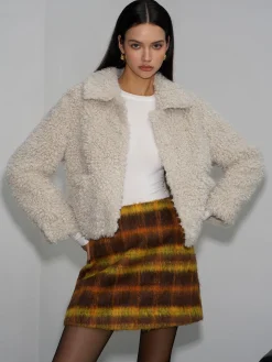 COMMENSE Lapel Fleece Short Jacket* Outerwear|Jackets