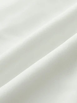 COMMENSE Lapel Knotted Piping Zipper Dress* White Dresses|Casual Dresses