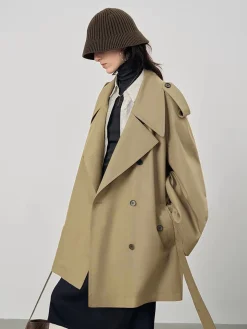 COMMENSE Lapel Loose Belted Trench Coat* Outerwear|Coats