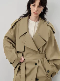 COMMENSE Lapel Loose Belted Trench Coat* Outerwear|Coats