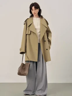 COMMENSE Lapel Loose Belted Trench Coat* Outerwear|Coats