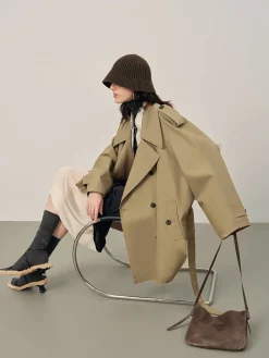 COMMENSE Lapel Loose Belted Trench Coat* Outerwear|Coats
