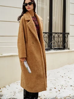 COMMENSE Lapel Minky Long Jacket* Outerwear|Jackets