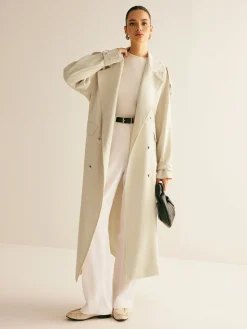 COMMENSE Lapel Pockets Belted Trench Coat* Outerwear|Coats