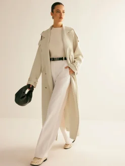 COMMENSE Lapel Pockets Belted Trench Coat* Outerwear|Coats