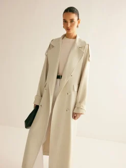COMMENSE Lapel Pockets Belted Trench Coat* Outerwear|Coats