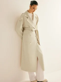 COMMENSE Lapel Pockets Belted Trench Coat* Outerwear|Coats