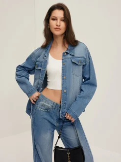 COMMENSE Lapel Pockets Denim Jacket* Outerwear|Jackets