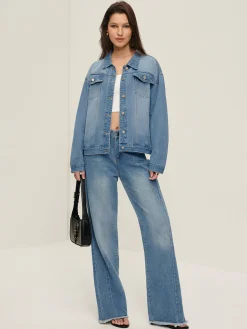 COMMENSE Lapel Pockets Denim Jacket* Outerwear|Jackets