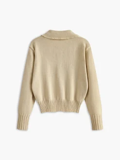 COMMENSE Lapel Ribbed Pullover Sweater* Sweater Tops|Sweaters & Cardigans