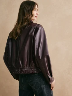 COMMENSE Lapel Zipper PU Leather Short Jacket* Outerwear|Jackets