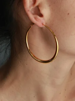 COMMENSE Large Classic Hoop Gold Earrings* Earrings|Accessories