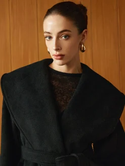 COMMENSE Large Collar Belted Coat* Outerwear|Coats