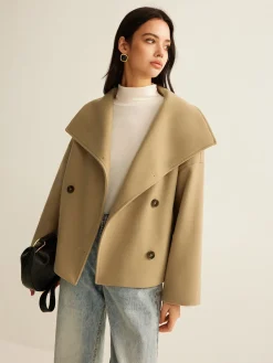 COMMENSE Large Collar Tweed Coat* Outerwear|Coats