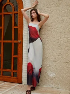 COMMENSE Large Floral Print Cami Long Dress* Casual Dresses|Floral Dresses