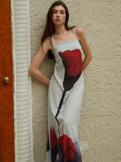 COMMENSE Large Floral Print Cami Long Dress* Casual Dresses|Floral Dresses