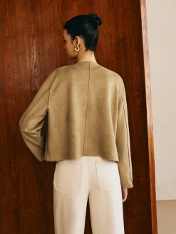 COMMENSE Large Pockets Breasted Suede Jacket* Outerwear|Jackets