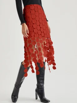COMMENSE Laser Cut Multi Circle Double Layered Skirt* Skirts|Bottoms