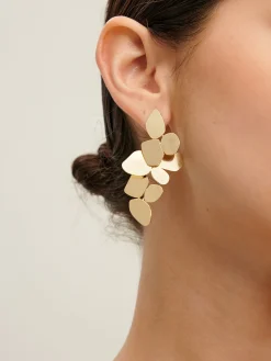 COMMENSE Leaves Panel Stud Drop Earrings* Earrings|Accessories