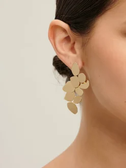 COMMENSE Leaves Panel Stud Drop Earrings* Earrings|Accessories