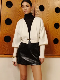 COMMENSE Leg-Of Mutton Sleeve Petite Knit Outerwear* Sweater Tops|Outerwear