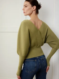 COMMENSE Leg-Of-Mutton Sleeve Cinched Sweater* Sweater Tops|Sweaters & Cardigans
