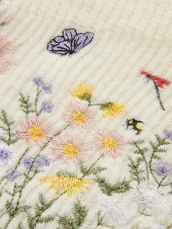 COMMENSE Leg-Of-Mutton Sleeve Embroidery Cinched Sweater* Knitwear|Tops