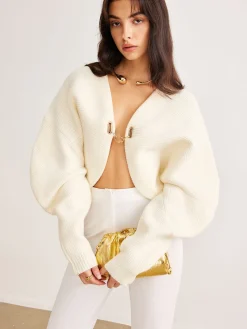 COMMENSE Leg-Of-Mutton Sleeve Metal Cardigan* Cardigans|Sweaters & Cardigans