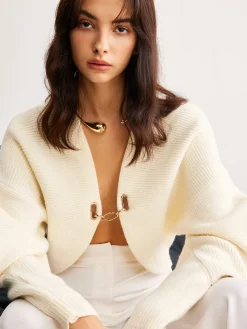 COMMENSE Leg-Of-Mutton Sleeve Metal Cardigan* Cardigans|Sweaters & Cardigans