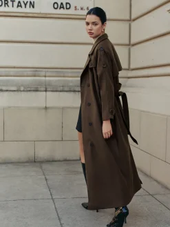 COMMENSE Leisure Belted Tweed Long Coat* Outerwear|Coats