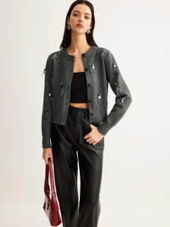COMMENSE Leisure Button Sequins Cardigan* Cardigans|Sweaters & Cardigans