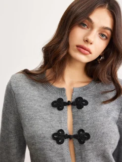 COMMENSE Leisure Chinese Knot Button Cardigan* Cardigans|Sweaters & Cardigans