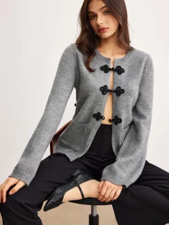 COMMENSE Leisure Chinese Knot Button Cardigan* Cardigans|Sweaters & Cardigans