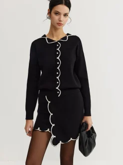COMMENSE Leisure Contrast Trim Sweater Co-ords* Sweater Tops|Sweaters & Cardigans