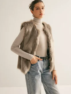 COMMENSE Leisure Faux Fur Vest* Outerwear|Vests