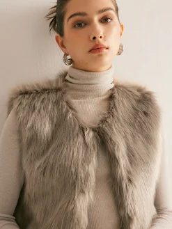 COMMENSE Leisure Faux Fur Vest* Outerwear|Vests