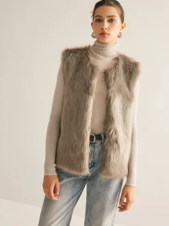 COMMENSE Leisure Faux Fur Vest* Outerwear|Vests
