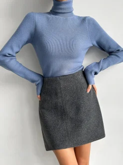COMMENSE Leisure Piping A-Line Skirt* Skirts