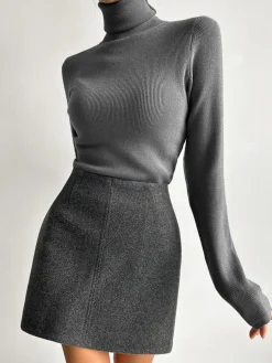 COMMENSE Leisure Piping A-Line Skirt* Skirts