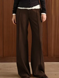 COMMENSE Leisure Piping Straight Pants* Wide Leg|Pants