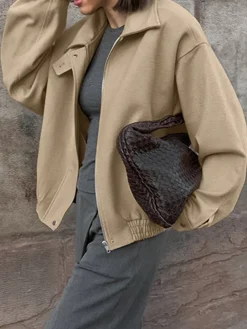 COMMENSE Leisure Plain Zip Polo Jacket* Outerwear|Jackets