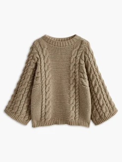 COMMENSE Leisure Round Neck Cable Knit Sweater* Sweater Tops|Sweaters & Cardigans