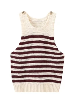 COMMENSE Leisure Striped Sweater Vest* Sweater Vests|Sweaters & Cardigans