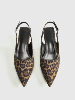 COMMENSE Leopard Kitten Slingback Pumps* Shoes|Accessories