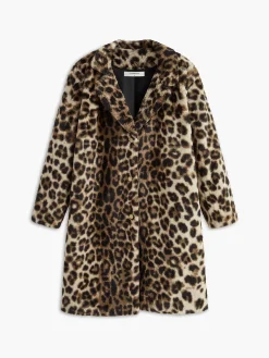 COMMENSE Leopard Print Faux Fur Coat* Outerwear|Coats