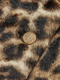 COMMENSE Leopard Print Faux Fur Coat* Outerwear|Coats