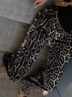 COMMENSE Leopard Print Wide Leg Pants* Wide Leg|Pants